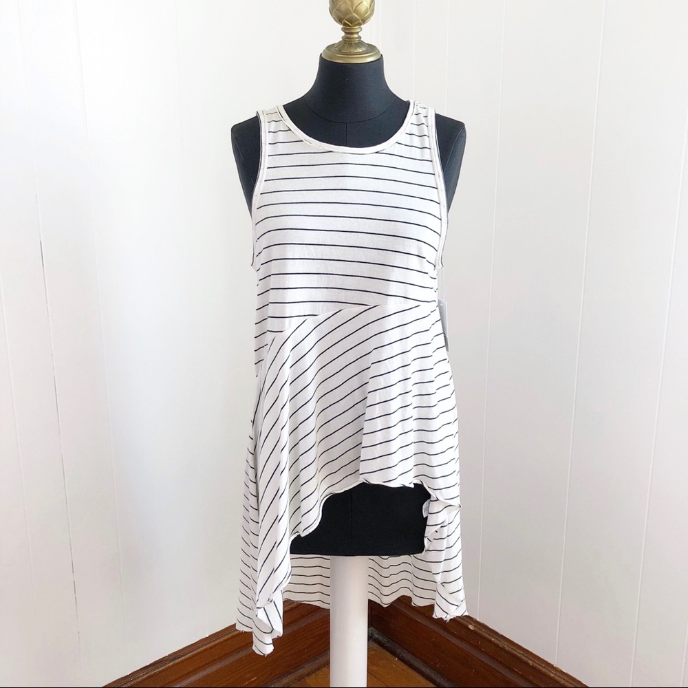 NWT BP Asymmetrical Striped Tunic Tank Top